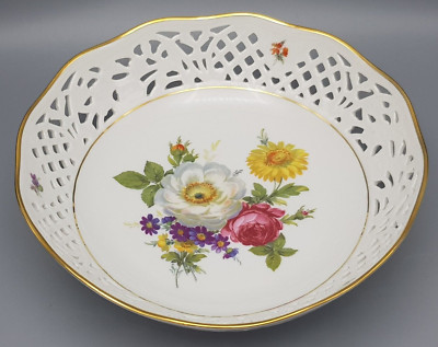 Form Marienbad Ingres Weiss große Durchbruchschale 'BLUMEN' Ø ca.23,2cm TOP