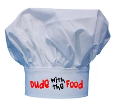 Chef Hat For Men Dude With The Food, Adjustable White Kitchen Hat, Cooks Cap