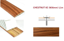 Multifloor Door Bar Threshold  Strip Cover  Laminate Floor 1m Chestnut  36mm