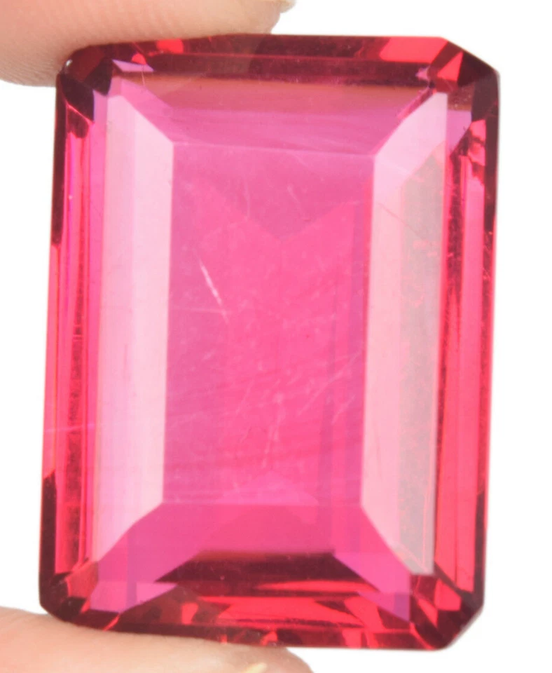 95.0 Ct. Large Pink Tourmaline Emerald Faceted Cut Loose Gemstone Gift for Women - Image 2 of 4
