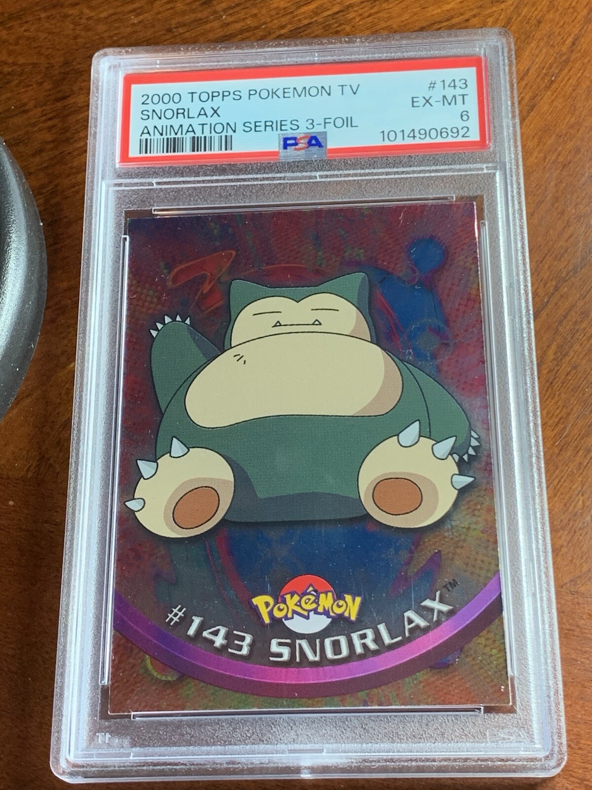 2000 Topps Pokemon TV #143 Snorlax FOIL Animation Series 3  PSA 6 EX-MT