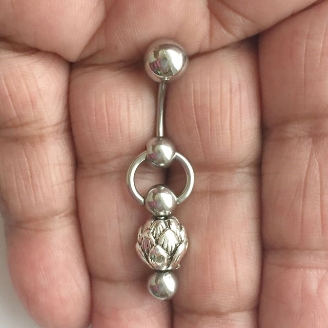Beautiful Lotus Flower Heavy VCH Piercing Door Knocker Barbell. eBay