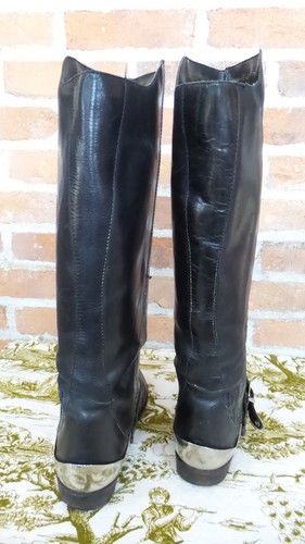 Riding Boots Black Leather Metal Accents Sz 8 Wild Pair 4 DAY SALE $35 1/31 - Picture 7 of 10