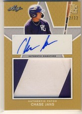 CHASE JANS 2020 Leaf Perfect Game PG National Showcase PATCH AUTO /12 KANSAS