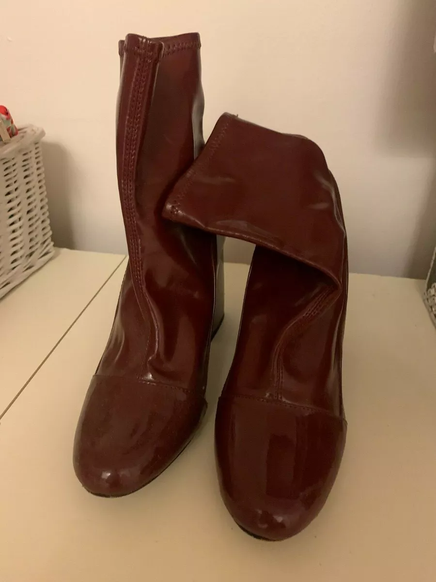Dark red store sock boots