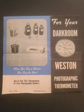 Vintage 1950's Weston Darkroom Photographic Thermometer Advertising Leaflet