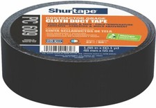 Shurtape PC 609 Performance Grade Co-Extruded Cloth Duct Tape, 48mm x 55m, Black
