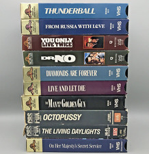James Bond Lot of 10 VHS Thunderball, Dr. No, Diamonds Are Forever  7 More READ