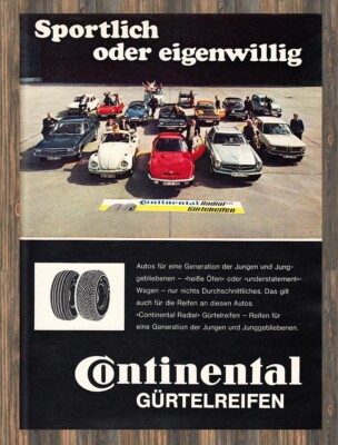 Continental Reifen - Reklame Werbeanzeige Original-Werbung 1969
