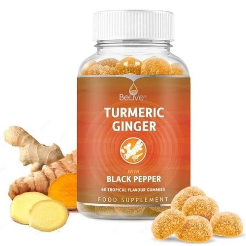 Gummies Turmeric Curcumin 500mg with Black Pepper, Ginger, Tropical Flavor 60 Ct - Picture 2 of 12