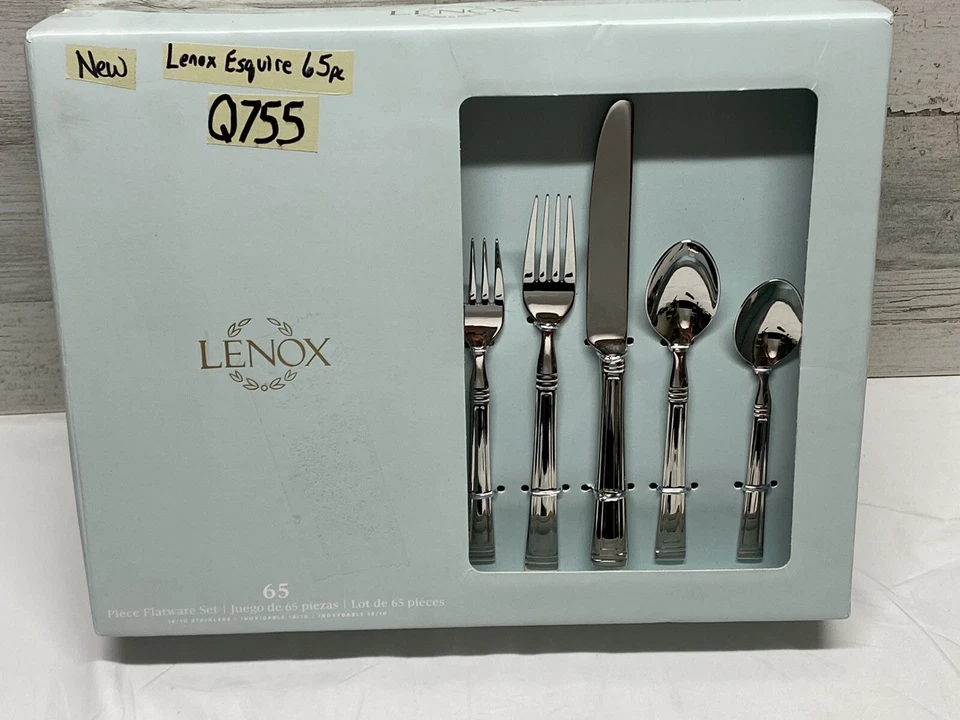 Lenox Esquire 65 Piece Flatware Set, 815485, 18/10 Stainless Steel New - Image 3 of 4