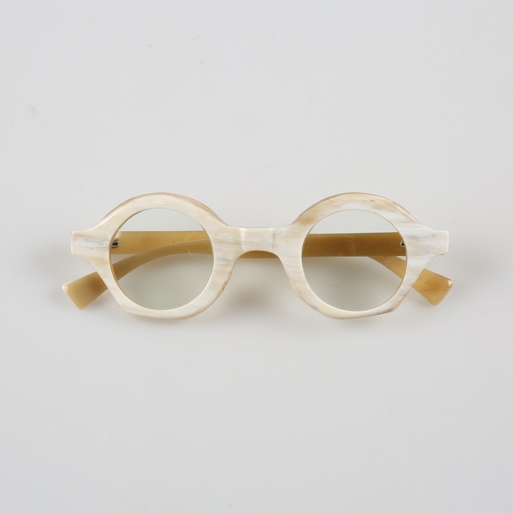 Reading Glasses Eyeglass Frames Men Vintage Unqiue Handmade Horn Round Eyewear-image
