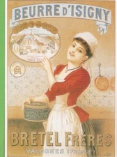 "Illustrator" postcard BEURRE D'ISIGNY-BRETEL Fres (Valognes)-DRAWING: girl