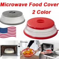 2 Colors Microwave Food Cover Splatter Proof Vented Collapsible Kitchen Cooking