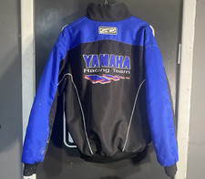 Vintage YAMAHA Racing Team Big Logo Kenny Blue/Black Jacket Size Medium