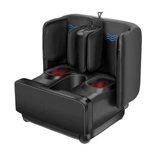 Comfier 2 in 1 Shiatsu Foot Massager Machine with Heat & Ottoman Foot Rest Black