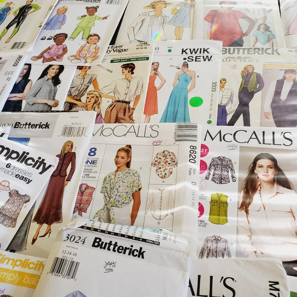 25 Pcs Vtg Sewing Patterns 70's 00's Simplicity McCall's Craft Junk Journal Lot - Image 2 of 4