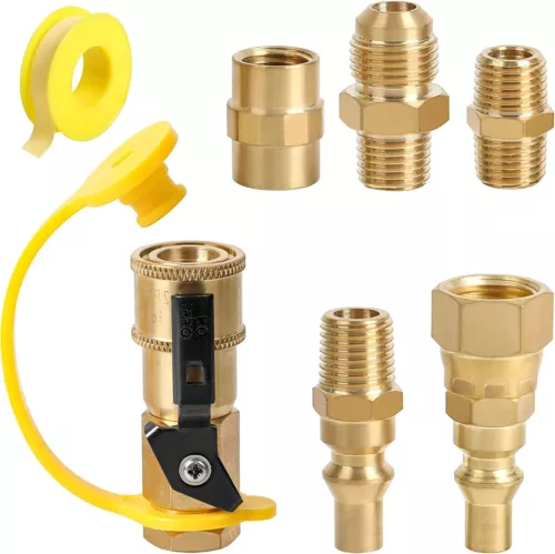 7Pcs RV Quick-connect Fittings BBQ Grill Adapter 1/4" NPT Propane Hose Adapter - Picture 1 of 11