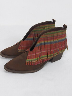 Volatile Wmns 8.5 Cavalry Serape Booties Southwest Multicolor Striped Aztec Boot