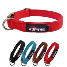 Dog Collar Polyester Cotton Webbing with Neoprene Inner Quick Release Bronze-...