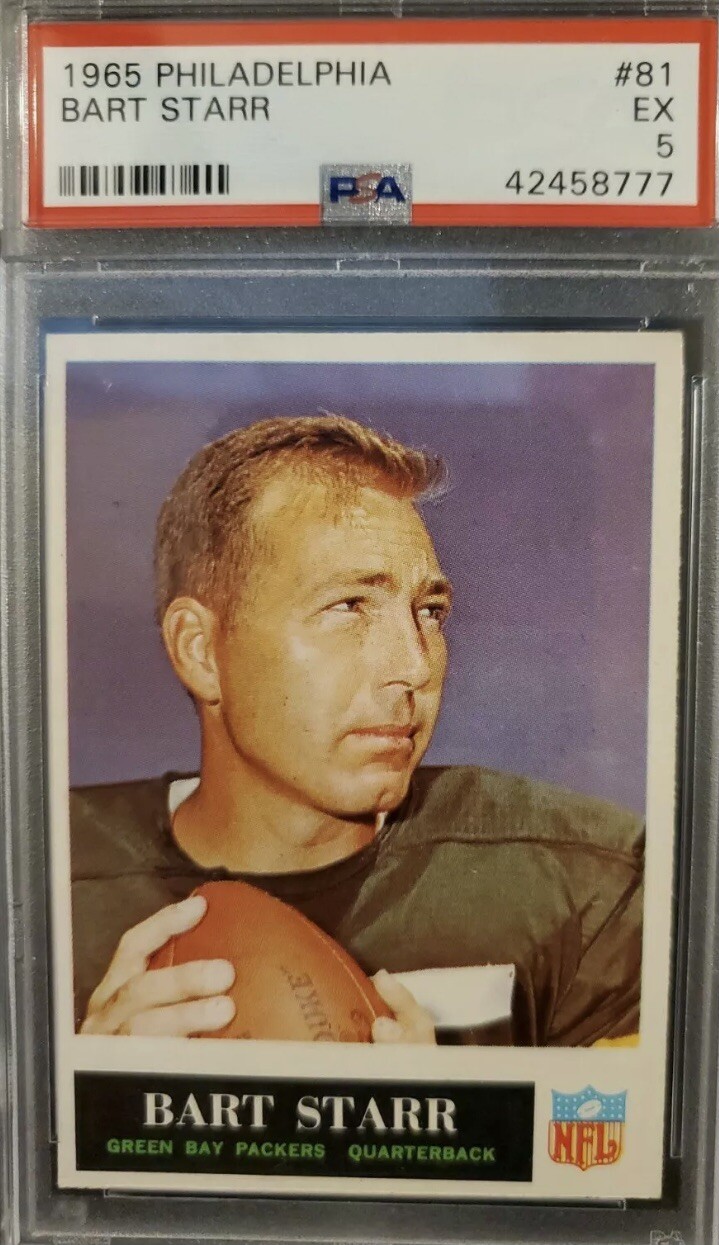 1965 Philadelphia Bart Starr #81 PSA 5 “EX” Green Bay Packers HOF SUPERSTAR RARE