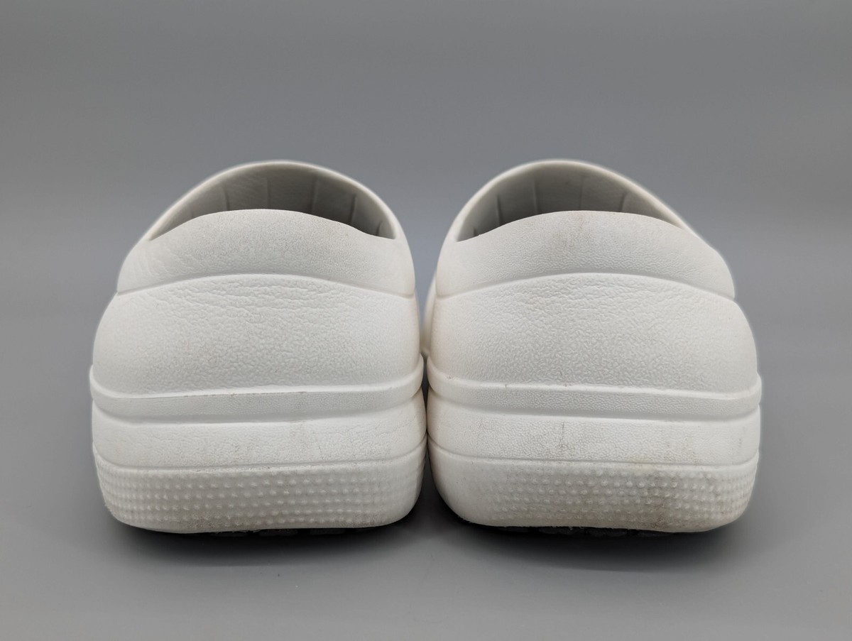 Slip-On Clogs Crocs Dual Comfort White Work Shoes Clogs Slip Resistant Size M 12 Crocs Classic Slip Resistant Work Clog White - Oct 2023  main image 2