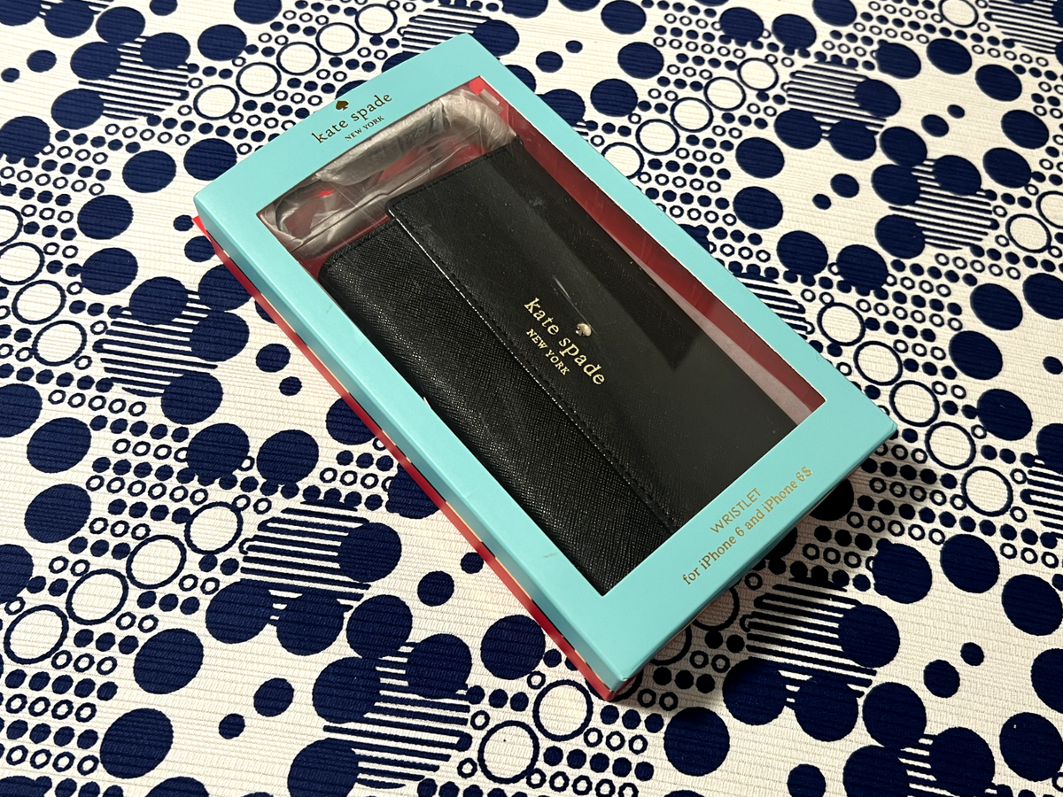 iPhone Pocket by -ショート-マングリン NEW Kate Spade Leather New York Black Wristlet Case Iphone 6