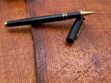 Vintage Pierre Cardin Pen Black Gold Trim blue ink refill