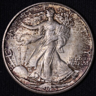 1945-D Walking Liberty Half Dollar CHOICE BU FREE SHIPPING E726 TEN