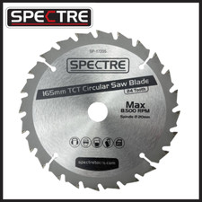 Image of Spectre Circular Saw Blade | 165mm x 20mm TCT Blade | 24 Tooth | Long Life