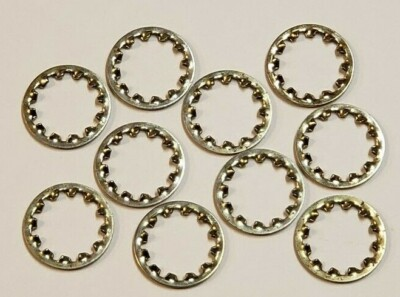 #ad SET OF 10 STEEL BRASS PLATED LOCK WASHERS SLIPS 1 8IP LAMP PIPE 57042J $6.89
