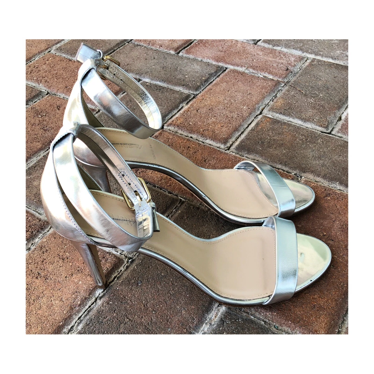 J crew silver sandals sale