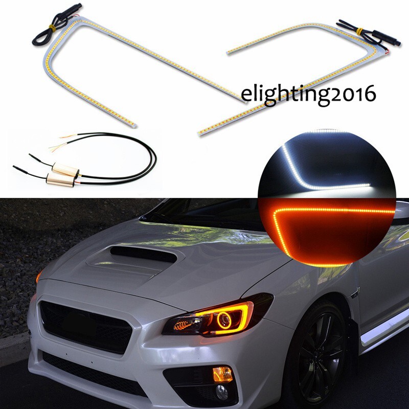 For Subaru Legacy WRX STI Switchback C-Ring LED Angel Eye DRL with
