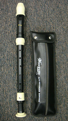 Woodnote - Pro. Twin Color Alto Recorder(Black & Ivory) + Leatherette Bag