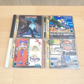 Sega Saturn Console with Virtua Fighting Stick & 8 Games Japanese Gray NTSC-J