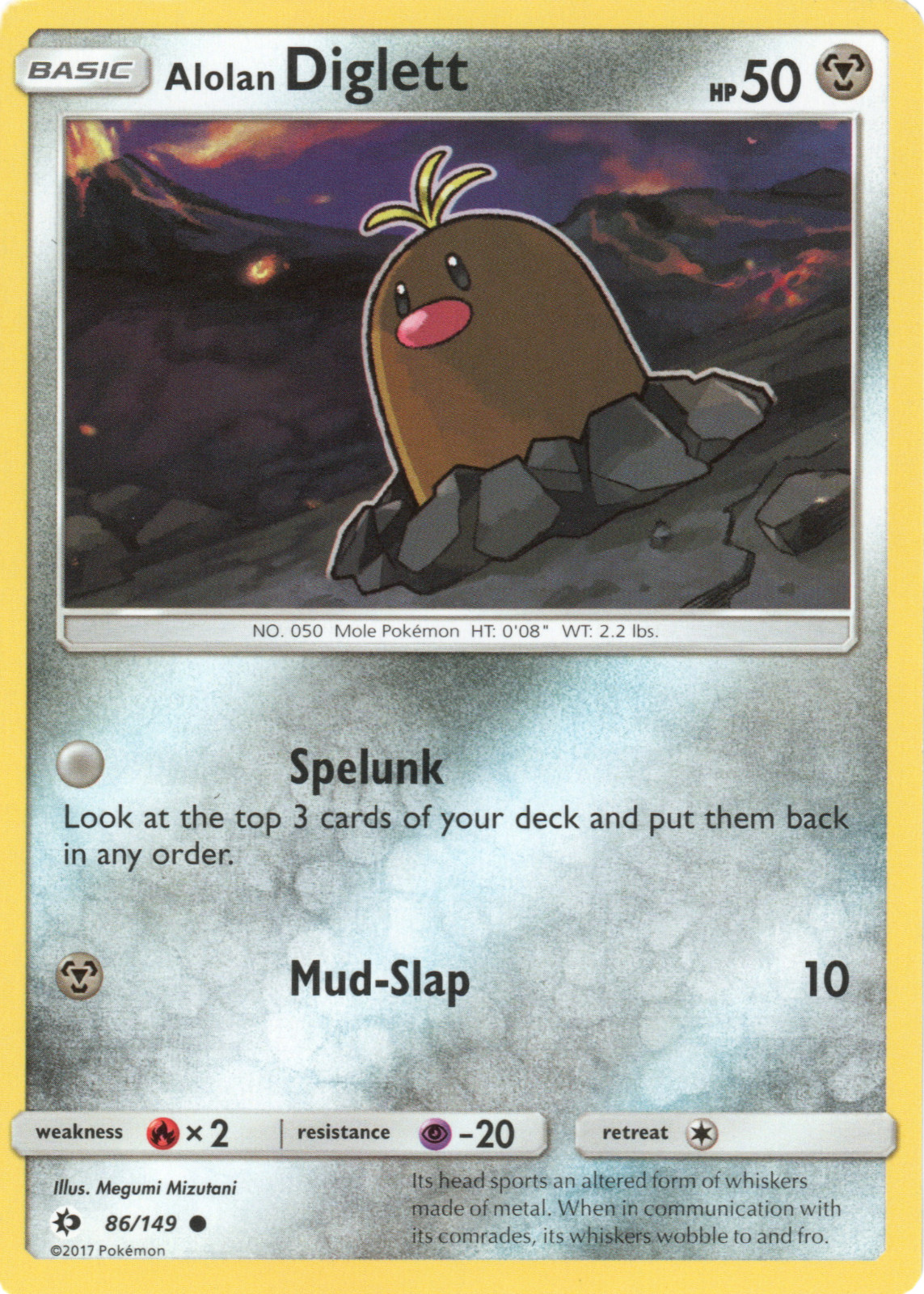 Alolan Diglett 86/149 | Sun & Moon - Base Set | Pokemon TCG | English | Common