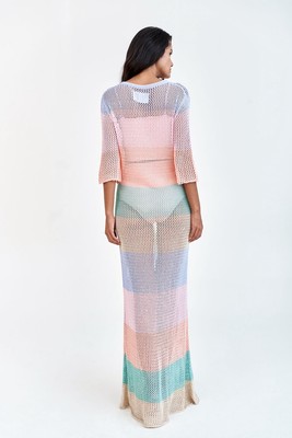PITUSA Maxi Dress Pastel Rainbow Crochet Standars M/L/XL $291