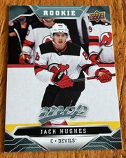 2019-20 Jack Hughes RC MVP Hockey SP Rookie Redemption USA Golden Goal #266