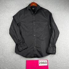 Express Shirt Slim Black Casual Button Up Long Sleeve Mens Medium