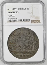1773 Turkey, AH1187 13 OTTOMAN ABDUL HAMID I QUSTANTINIYA 2ZOL, NGC, XF DETAILS