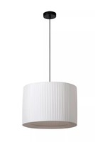 Pendelleuchte Stoff Schirm Esszimmer Ø40 Cm E27 Wohnzimmer HäNgelampe Rund
