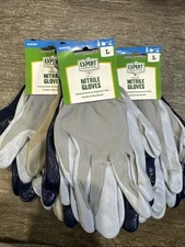 3x 3 Pack | Expert Gardener Nitrile Gloves | Size Large | NWT 9 Pairs Total