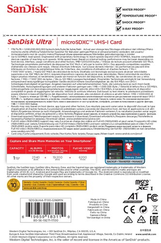 SDSQUA4-1T00-GN6MN Micro SD 1TB Vente au détail à l'étranger sans adaptateur - Photo 4 sur 4