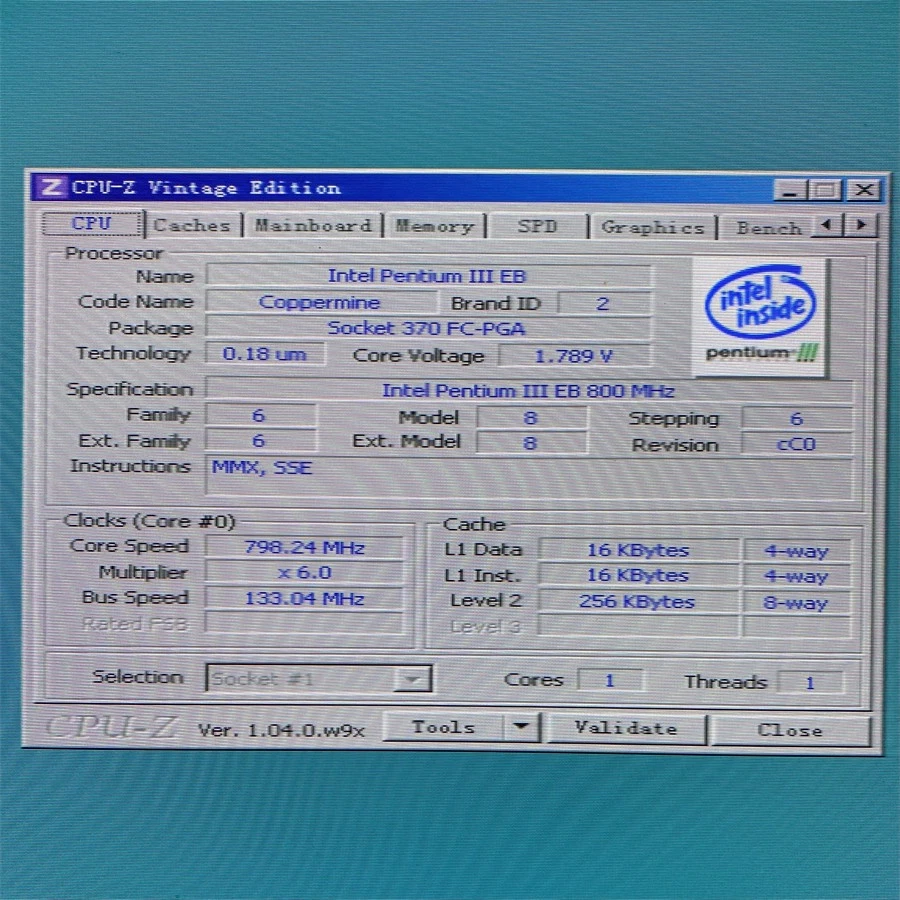 Intel Pentium III 800MHz CPU SL4CD Coppermine 800EB 256KB 133MHz 370 Processor - Image 3 of 3