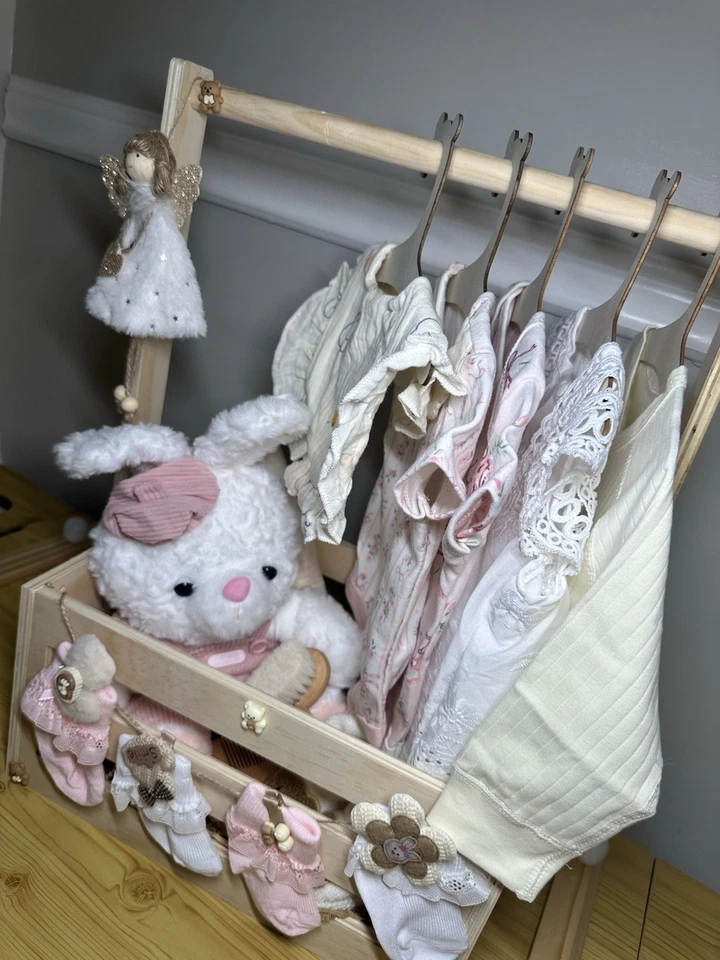 Wooden Baby Shower Crate Pregnancy News Gift Basket for Boys Girls - Image 2 of 3