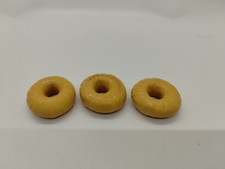 3 Miniature Donuts Glazed Set Doll Dessert Pretend Play Toy Mini Food