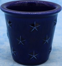 Longaberger Pottery Cobalt Blue Star Mini Crock USA Made 3&rdquo;