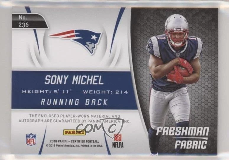 2018 Certified Mirror Orange /99 Sony Michel #236 Rookie Auto RC - Image 2 of 2