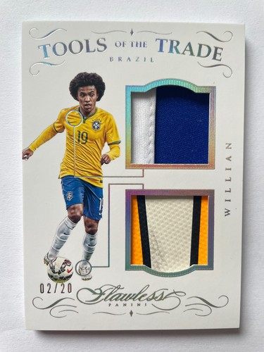2015-16 Panini Flawless Soccer Tools of the Trade Willian Brazil 02/20