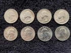 New ListingSILVER   WASHINGTON QUARTERS DOLLARS     UNC   -  QTY: 8  -  1964
